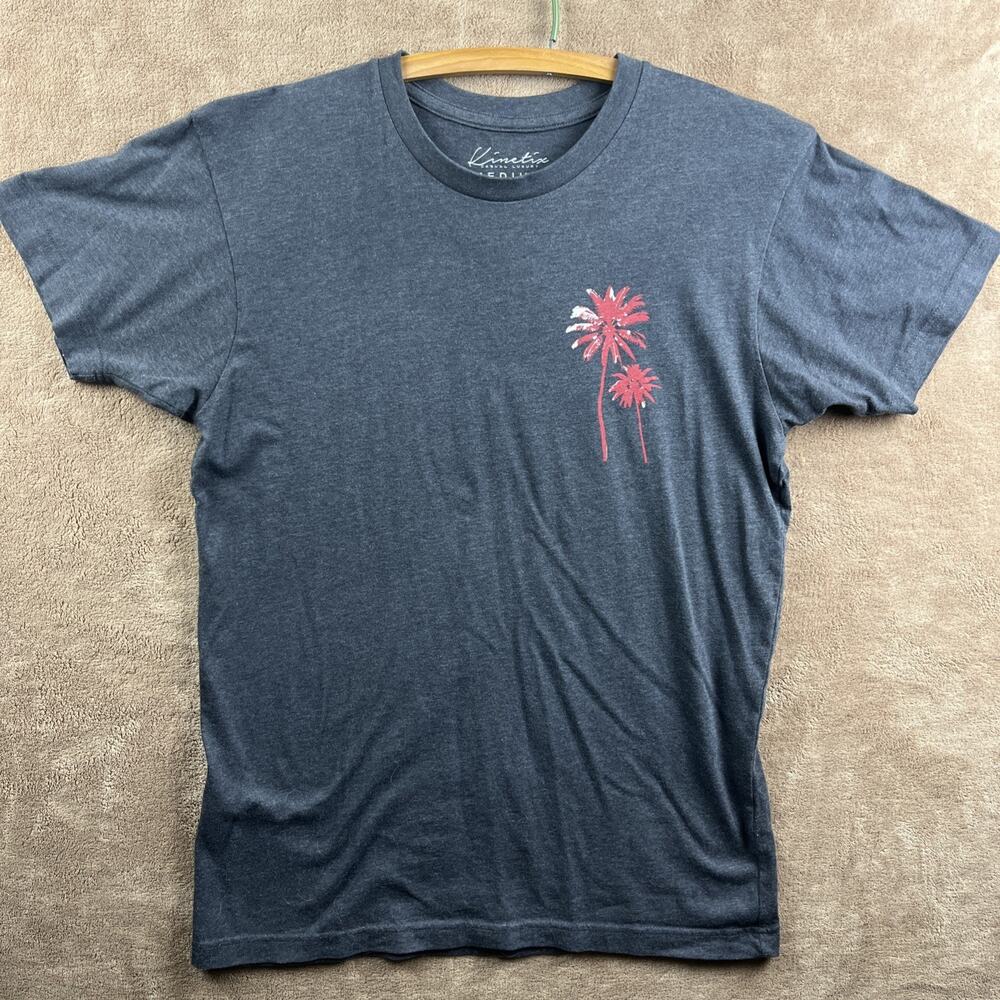 Kinetix Size Medium Beach Palms graphic pima cotton t-shirt Gray